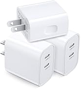 20W USB C Wall Charger Block, Costyle 3 Pack Dual USB C Port Charging Block Double USB C Type Cha...
