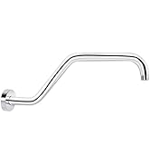 KAPHOME High Rise Shower Arm with Flange,15.5 Inch Gooseneck Shower Arm Extension,Stainless Steel...