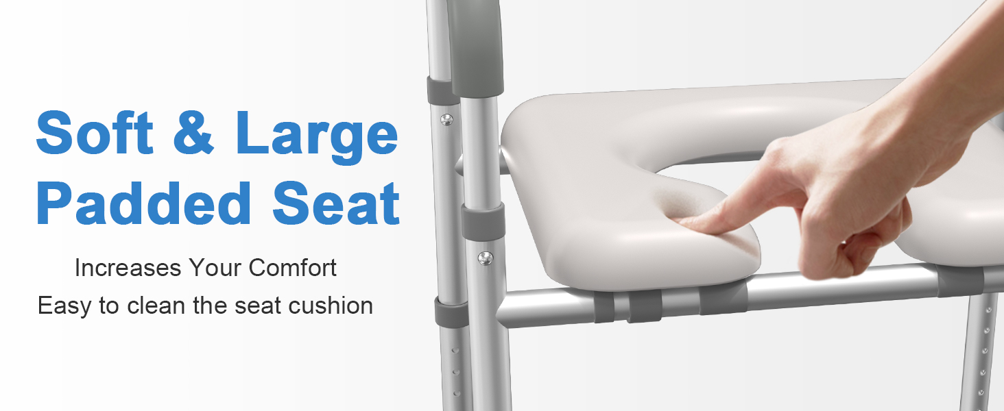 handicap toilet seat with handles over toilet