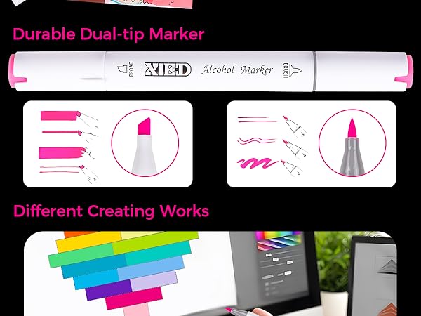 180 Colors Dual tip Alcohol based Markers Set