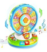 Toys for 1 2 3 Years Old Boys Girls, Musical Spin &amp; Sing Alphabet Zoo with Lights &amp; Sounds, Learn...