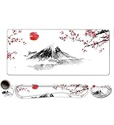 Extended Gaming Mouse Pad, Memory Foam Ergonomic Keyboard Mouse Wrist Rest Support Set, Large Des...