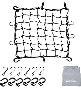 GSPSCN 16"x16" Cargo net Motorcycle, Latex Heavy Duty Bungee Cord Net Stretches to 47"x47", Thick...