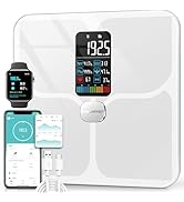 ABLEGRID Body Fat Scale,Digital Smart Bathroom Scale for Body Weight, Large Color Display Screen,...