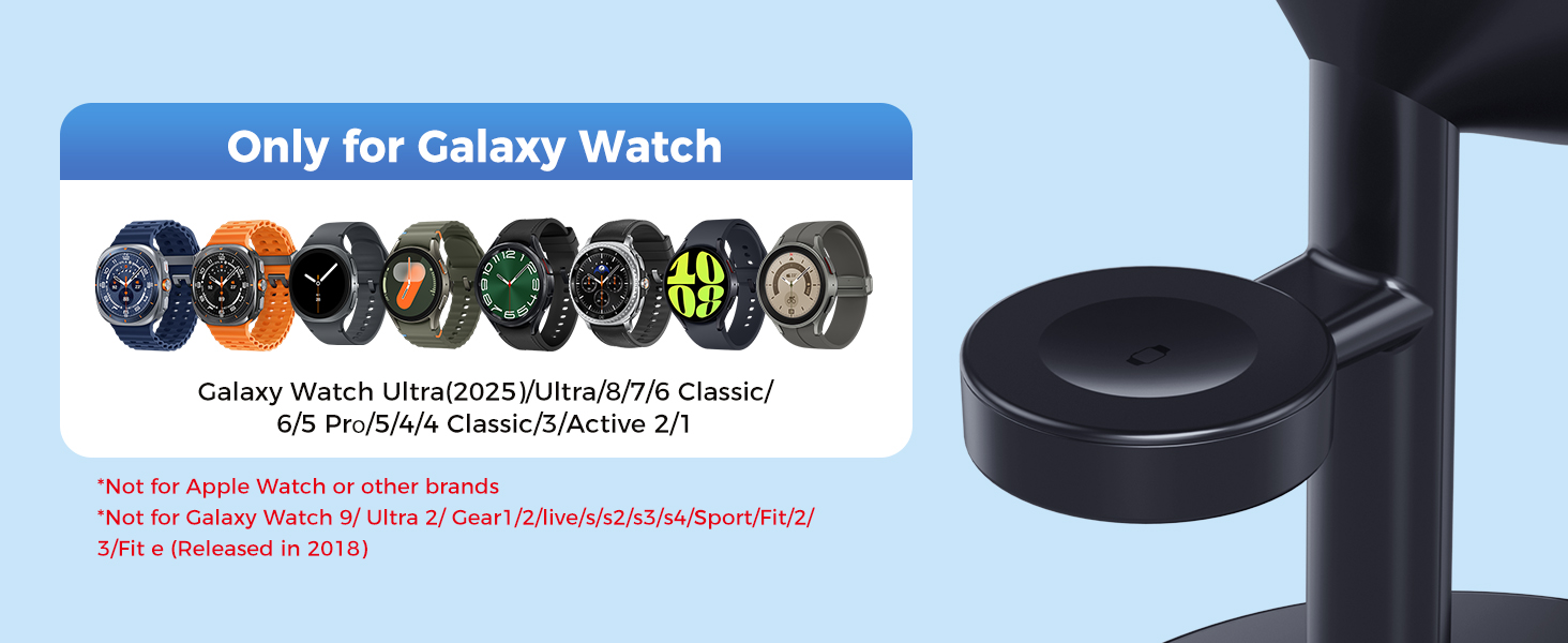 3 in 1 wireless charger samsung galaxy S26 Ultra S25 S24 flip fold 8 watch 8 7 earbuds classic stand