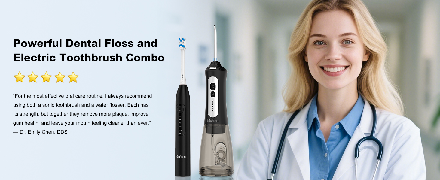 2 in 1 electric toothbrush and water flosser