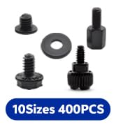 Matell 400Pcs Computer Screws Standoffs Kitfor Universal Motherboard, HDD, SSD, Hard Drive,Fan, P...
