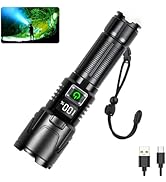 Minsk Flashlights High Lumens, Rechargeable flashlights with Digital Power Display, 4500 Lumen Su...