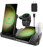 Wireless Charger for Samsung Charging Station, EWUONU Samsung 5 in 1 Foldable Fast Wireless Charg...