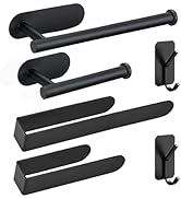 HUFEEOH Adhesive Bathroom Accessories Set, 6 Piece Bathroom Hardware Set Towel Racks for Bathroom...