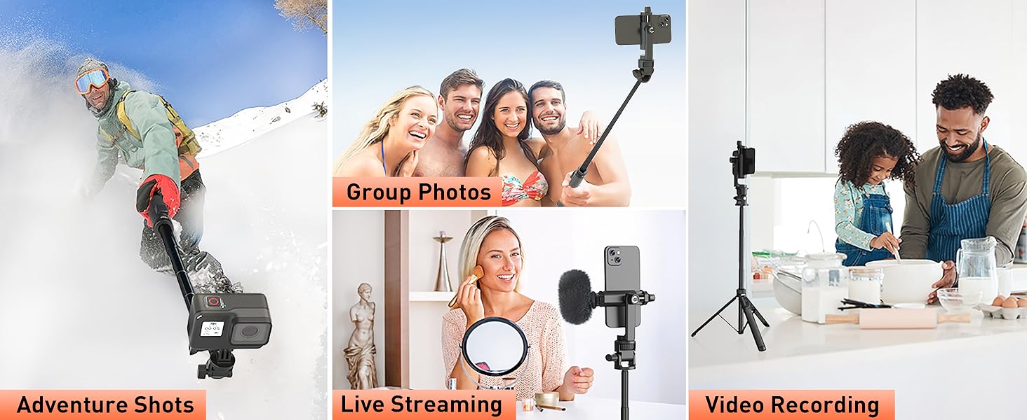 This phone tripod is perfect for selfies, travel, vlogging, YouTube, Tiktok videos.