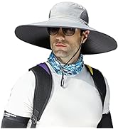 Leotruny Men Wide Brim Sun Hats UPF50+ Waterproof Breathable Bucket Hat for Fishing, Hiking, Camping