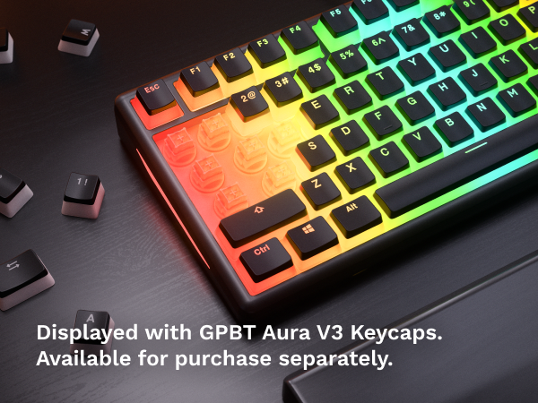 Turn your keyboard into a vibrant light show with translucent RGB keycaps.