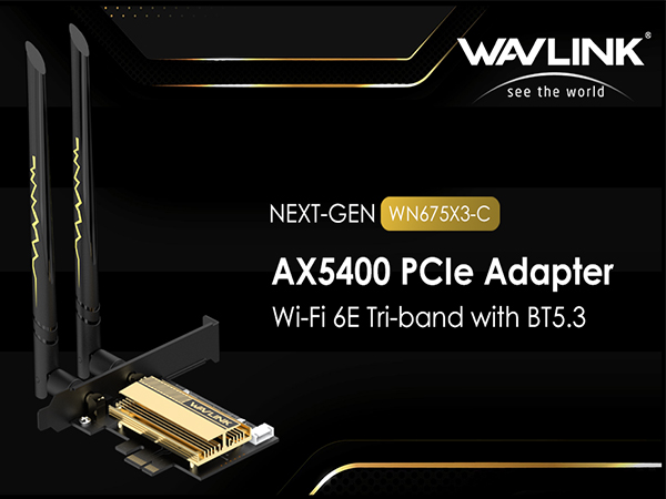 Wavlink PCIE WiFi Card for desktop pc Tri-band with Bluetooth 5.3 2024 New