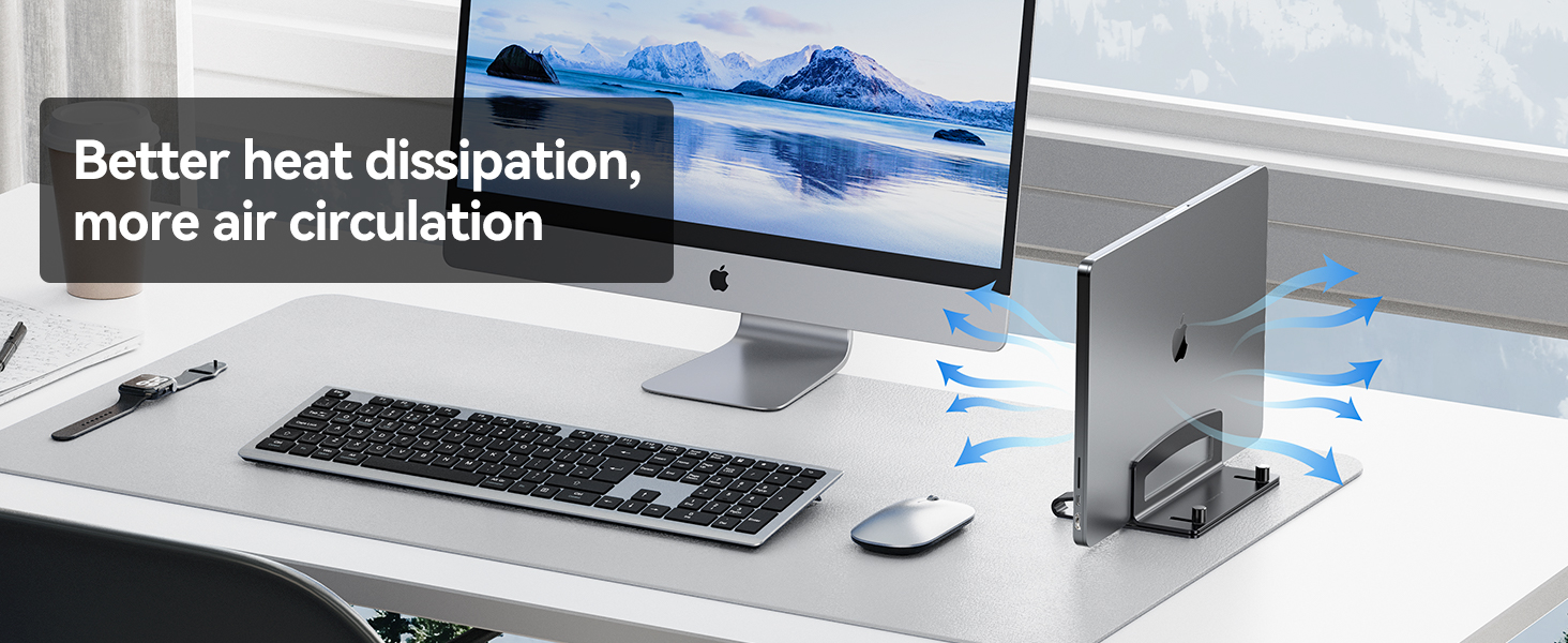 Vertical Laptop Stand Holder for better heat dissipation and improved air circulation.