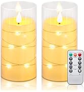 Aignis Flickering Flameless Candles Battery Operated Candles LED Candles with Remote Timer for Ho...