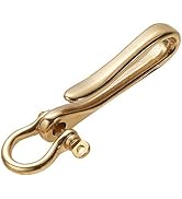 PH PandaHall Fish Hook Keychain, Brass Key Ring Golden Solid U Shape Key Hook Belt Keyring Pocket...