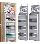 JARLINK 2 Pack 5-Shelf Over Door Organizer, Upgrade Hanging Storage with Clear Window, 50 lbs Loa...