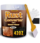 HORHIZA 2 in 1 Rust Converter &amp;amp; Metal Primer, 42 Oz Black Rust Inhibitor Paint for Metal