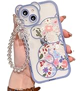 IAIYOXI for iPhone 16 Pro Max Case with Cute Flowers Bear Pattern, Camera Protector, Clear Phone ...