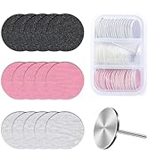 MelodySusie 60 Pcs Replacement Sandpaper Discs with 25mm Metal Nail Drill Bit, 80 Coarse 120 Medi...
