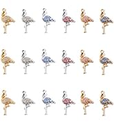 stino Mixed Color Paired Rhinestone Charms for Jewelry Making, Silver &amp; Gold Metal Charms for Ear...