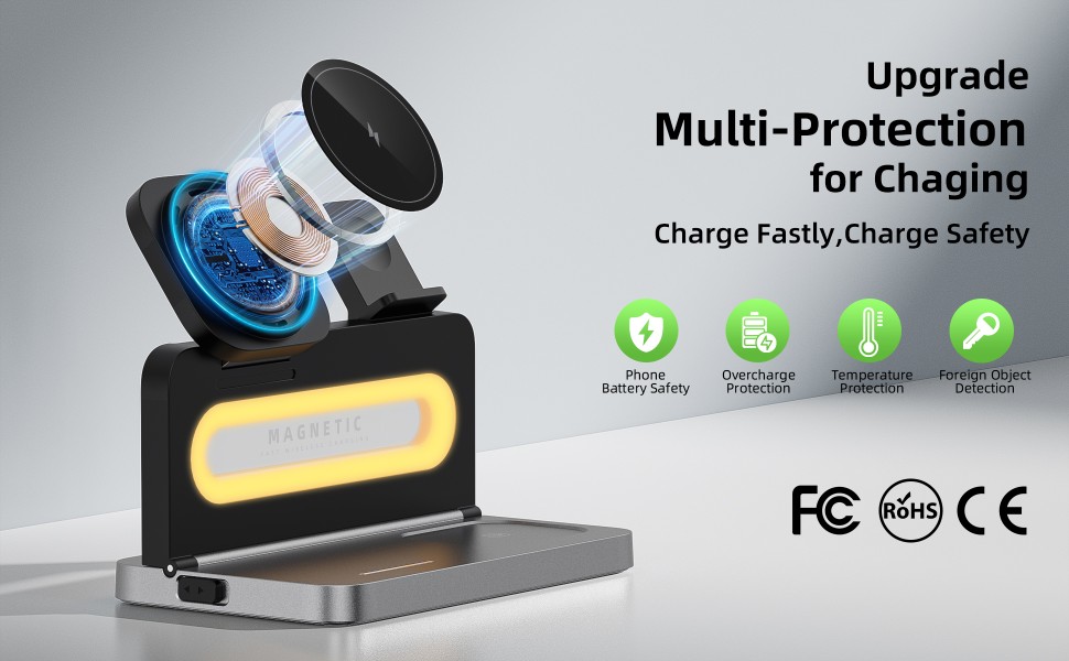 bezos max charging station,3 in one charger iphone watch and airpods