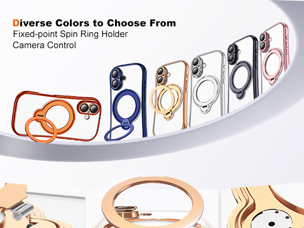 Clear Phone Case with 360° Rotatable Magnetic Stand