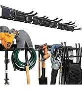 TIDYME Garage Tool Organizer Wall Mount - Sturdy Storage Rack with Adjustable Hooks, Anti-Rust Pa...