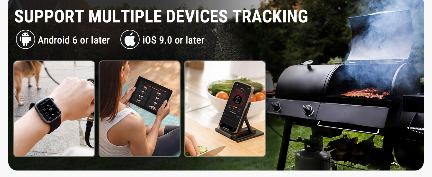 multiple devices tracking with this meat thermometer