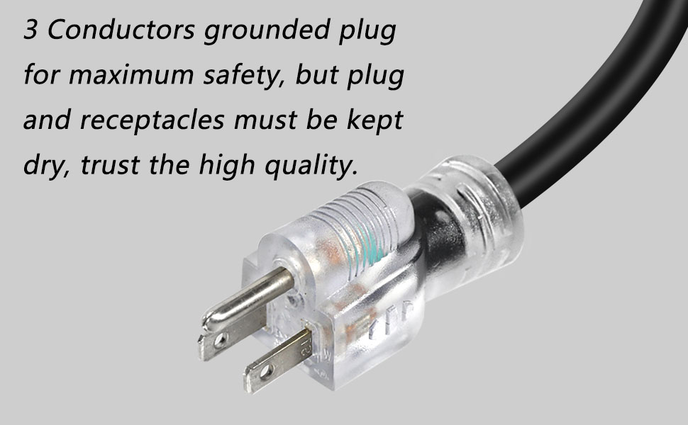 3 outlets lighted extension cord