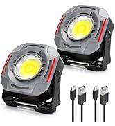 SUNPRO Magnetic Work Light Rechargeable, Portable FloodLight with Hook, Stepless Dimmable for Cam...