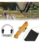 Petest Reflective Dog Tie Out Cable 50 Feet Trolley Runner Cable for Dogs up to 125 Pounds Dog Le...