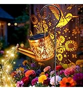 ZNYCYE Solar Watering Can Lights, Hummingbird Decorative Hanging Lantern Solar Lights Outdoor Wat...