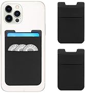 FYY Card Holder for Phone Case, 2 Pack Stick on Phone Wallet, Stretchy Lycra Credit Card for Back...