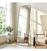 Delma Full Length Mirror, 56"x15" Floor Standing Full Body Mirror for Bedroom, Wall Mounted, Free...