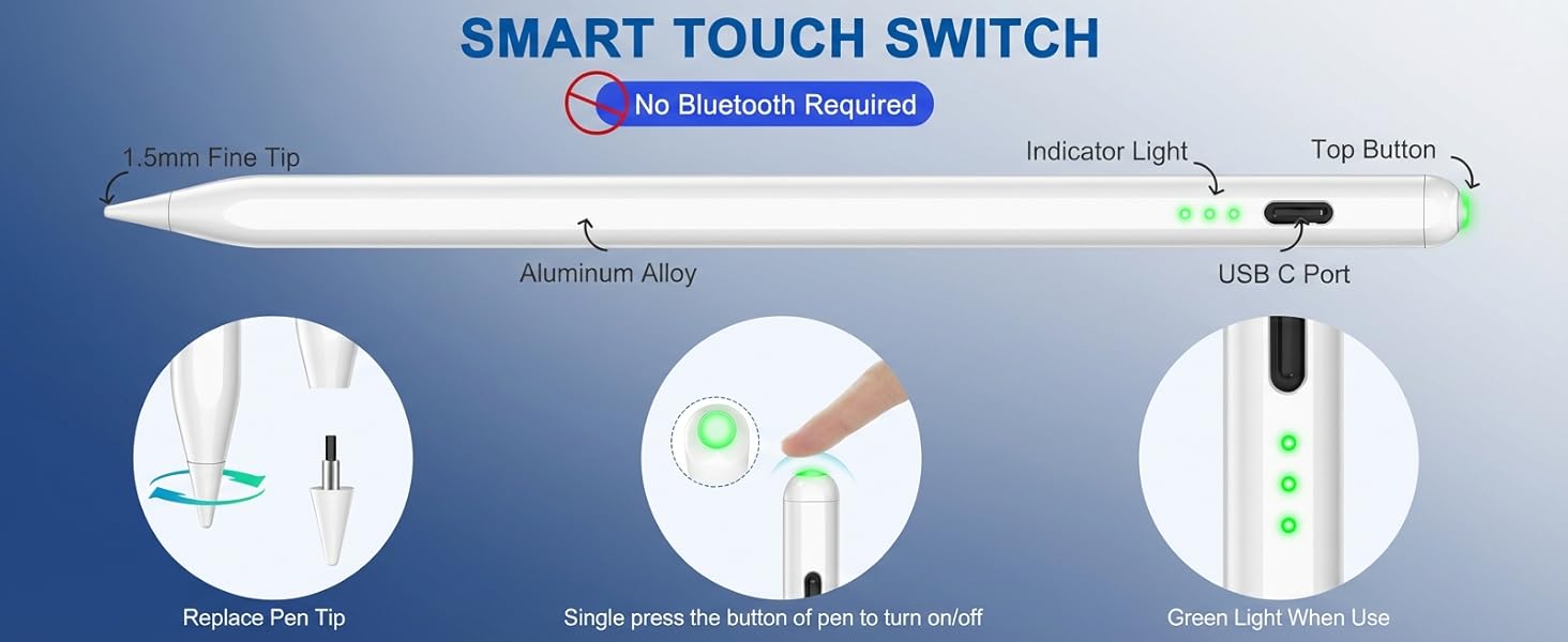 Stylus Pen for iPad 2018-2025