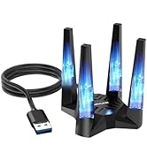 WAVLINK WiFi 6E USB Adapter for Desktop PC, AX5400 WiFi Adapter Triple Band Wireless Network Adap...