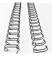 Binditek 100 Pack Double Loop Wire Binding Spines, 3/8Inch Binding Wire for Letter size, 3:1 Pitc...
