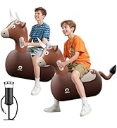 QPAU 2 Pack Large Inflatable Bull Hopper Bouncy Toy, 250lbs High Capacity Ride-on Animal for Kids...