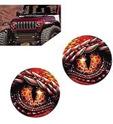 YAWUROU 2 PCS Beast Eyes Headlight Decals, 3D Stereo Round Headlights Sticker, Self-Adhesive Desi...