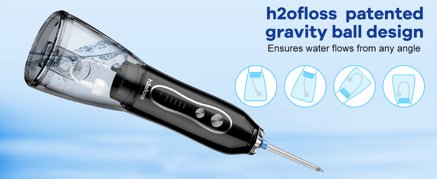 gravity ball patented on water flosser