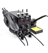 Soldering Iron 2 in 1 Soldering Station 60W Soldering Iron Kit 700W Heat Gun Digital Display Temp...