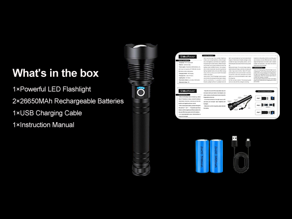 HIGH LUMENS RECHARGEABLE FLASHLIGHTS