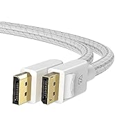 TeleAdapt DisplayPort 1.4 Cotton-Braided Cable, 8K@60Hz, 5K@60Hz 4K@120Hz and HDR Support. Suitab...