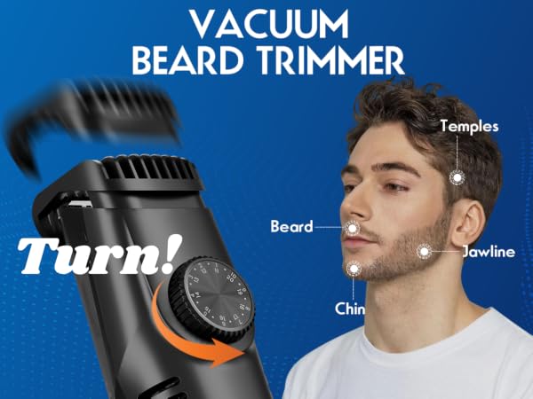 Vacuum Beard Trimmer for Men