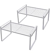 Shantton 2 Pack Kitchen Cabinet Shelf Counter Organizer Rack Pantry Storage Bathroom Bedroom Offi...