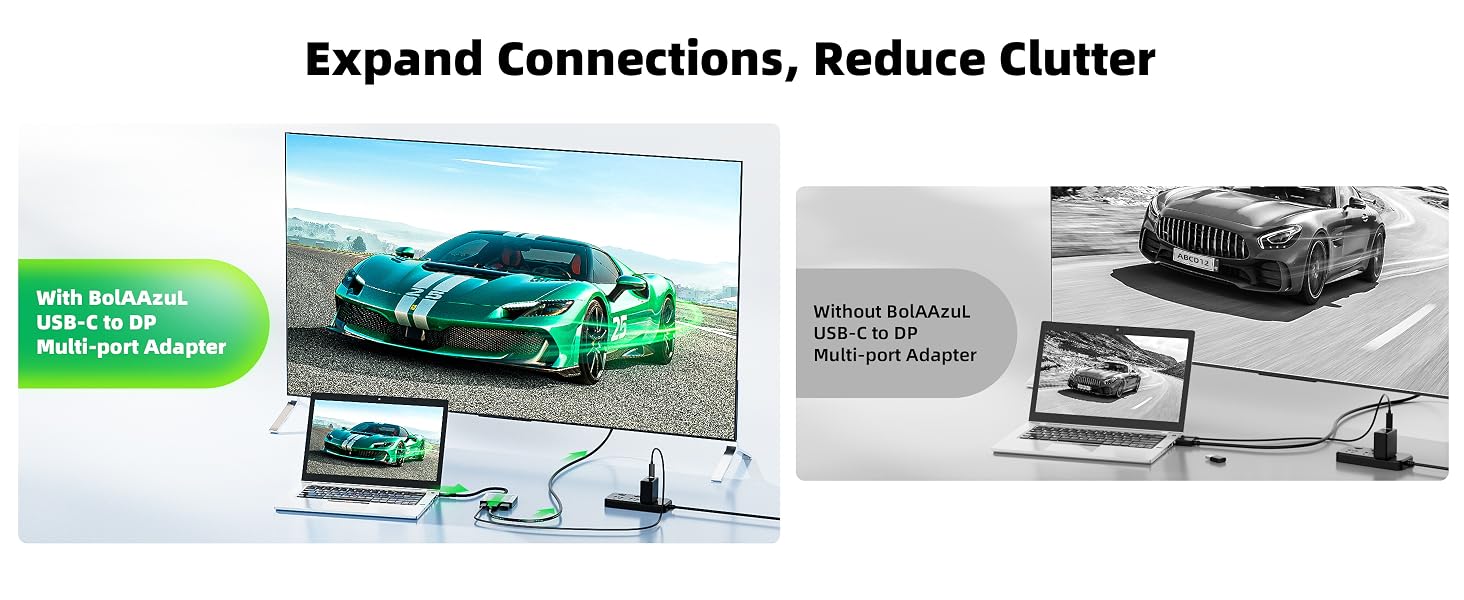Thunderbolt 4/3 to DP Converter Compatible with iPhone 17 16 15, Galaxy S25 S24, MacBook Pro/Air