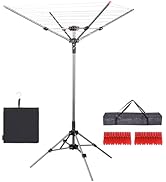 STO STO Portable Umbrella Clothesline, 82 Feet Rotary Drying Rack with Adjustable Height, Freesta...
