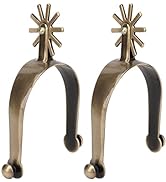 Vvikizy Horse Spurs, 2Pcs Western Cowboy Spurs, Zinc Alloy Vintage Spurs with Rotatable Gear, Men...